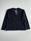 Big Train Osaka Japanese Koi & Chrysanthemum Henley Long Sleeve – Black (3XL)