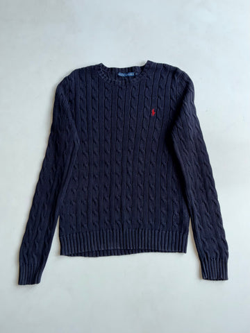 Ralph Lauren Navy Cable Knit Sweater (S)