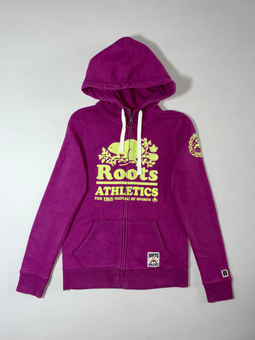 Vintage Roots Athletics Purple Graphic Zip-Up Hoodie (XS/S)