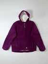 Berne Youth Plum Purple Sherpa-Lined Duck Canvas Hooded Jacket  (XL)