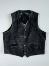 Dakota Concho-Button Leather Vest (XL)
