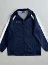 Champion Script Logo Windbreaker Jacket Mesh Lined Navy White Colorblock Size 150. (M)
