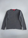 Hugo Boss | V-Neck Fine Knit Sweater | Charcoal (M)