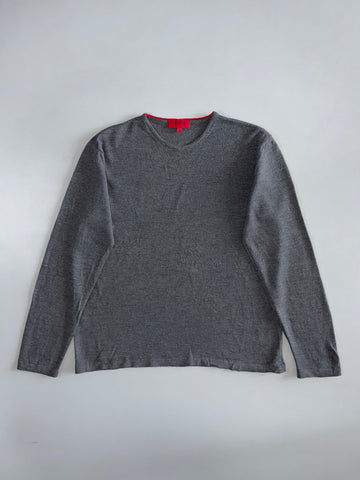 Hugo Boss | V-Neck Fine Knit Sweater | Charcoal (M)