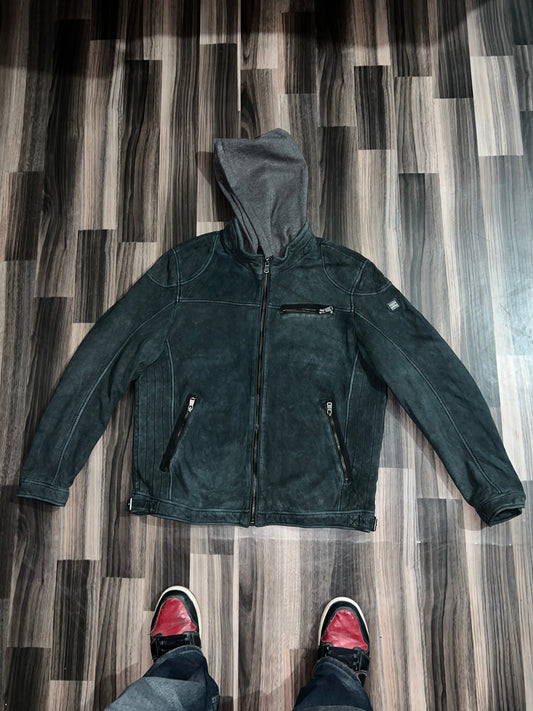 ZPremium Leather Jacket (Removable Cap) (L/XL)