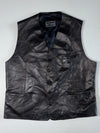 Ottimo Genuine Leather Waistcoat Vest – Black(L)