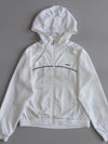 Reebok Vintage Windbreaker – White Hooded Zip-Up Jacket (M)