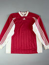 Adidas Vintage 3-Stripes Long Sleeve Football Jersey — Red/White (2XL)