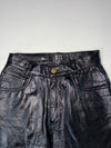 Vintage Mix Black Leather Straight Leg Pants (W:25) (L:42)