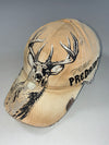 Buckwear Whitetail Deer “Predator” Hunting Cap – Beige Camo, Distressed Details (Adjustable)