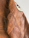 Avirex Type G-1 U.S. Navy Flight Jacket Multi-Patch Leather Bomber with Blood Chit & Shearling Collar (L/XL)