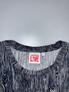 Lacoste Live All-Over Woodgrain Print Tee Navy/White (M)