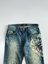 Oni Rrai Embroidered Demon Graphic Denim Jeans (W:36|L:43)