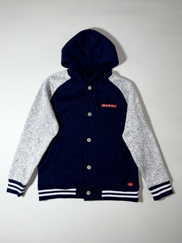 Dickies Navy & Grey Varsity Hoodie Jacket – Button-Up, (L)