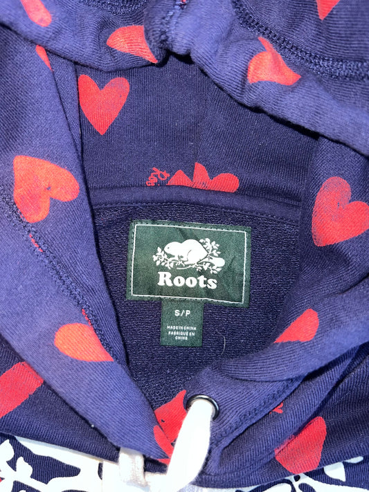 Roots Allover Heart Print Hoodie (M)