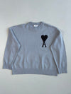 Ami Paris “Ami de Coeur” Light Blue Knit Sweater(2Xl)