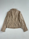 Vintage Esprit Beige Leather Cafe Racer Jacket (S)