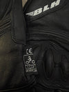 BLH Black Leather Motorcycle Racing Gloves (Protected)