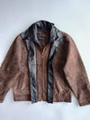 Cruze Brown Pure Leather Jacket (Black Leather Collar) (L)