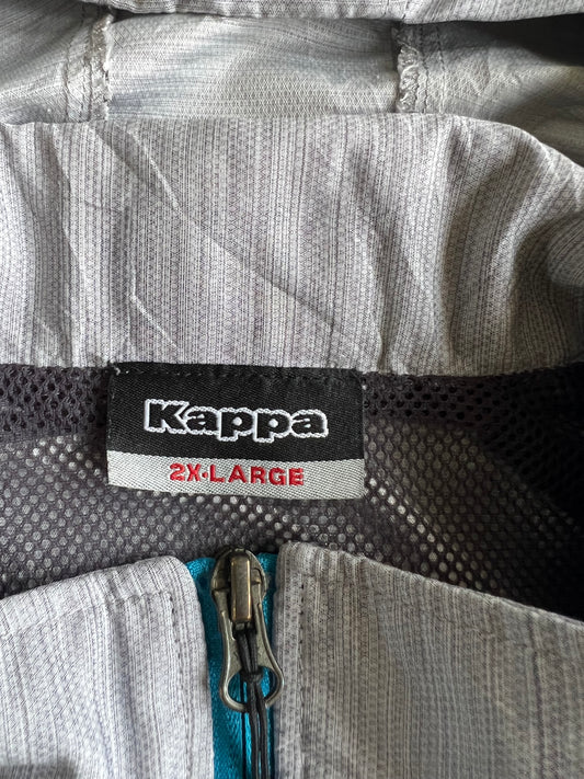 Kappa | Italia Hooded Shell Jacket | Grey Marl/Teal | (L)