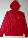 Vintage Nike Swoosh Lightweight Hooded Windbreaker Jacket – Red (XL)