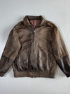 Vintage Distressed Brown Leather Jacket (Xl)
