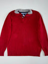 Tommy Hilfiger | Red Grey-Collar Quarter Zip Knit | (S/M)