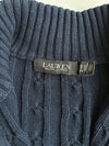 Lauren Ralph Lauren Cable-Knit Full-Zip Sweater – Navy Blue woman’s (Size S)