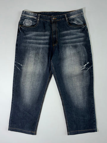 Y2K Dark Wash Embroidered Denim Jeans (W:38|L:38)