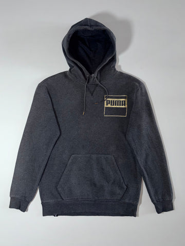 Puma Gold Box Logo Pullover Hoodie – Charcoal Grey, Men’s (S)
