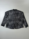 Adidas Vintage Black White Textured Track Jacket 3-Stripe Sleeves Women's (XL)
