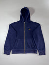 Polo Ralph Lauren Zip-Up Hoodie – Navy with Yellow Pony (L)