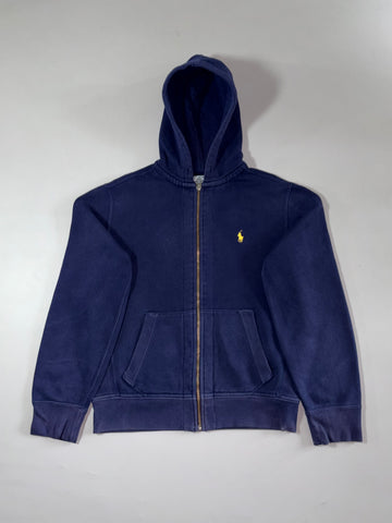 Polo Ralph Lauren Zip-Up Hoodie – Navy with Yellow Pony (L)