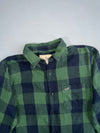 Hollister Green Buffalo Plaid Flannel Button (M)