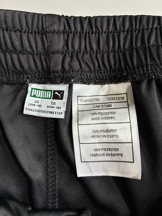 Puma Logo Athletic Shorts Black White Youth (W:26) (L:19.5)