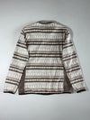 Black Yak Nordic Pattern Fleece Full-Zip Jacket – Cream/Brown (S)