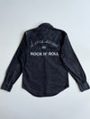 Levi’s Black Denim Western Snap Shirt – “Love” Embroidery (S)