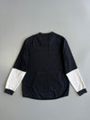 Nike Sportswear Colorblock Crewneck Sweatshirt Black Cream Swoosh Logo Kangaroo Pocket ( L)