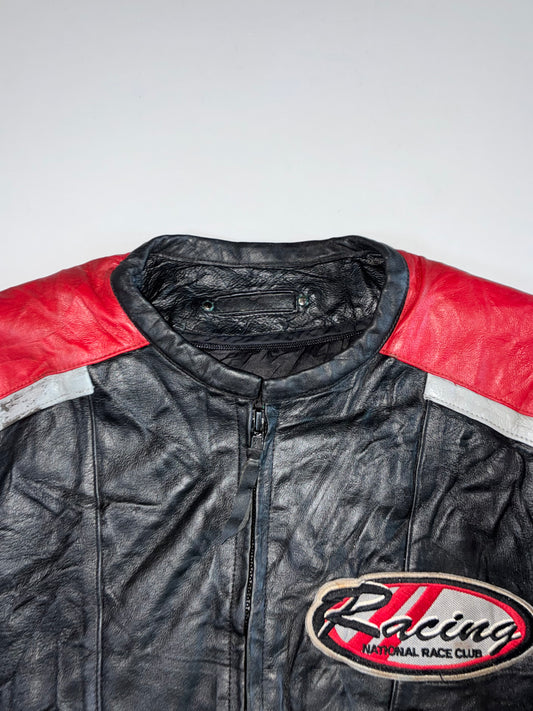 Vintage Racing Leather Moto Jacket (M/L)