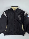Chicago White Sox MLB REVERSIBLE Vintage Starter-Style Jacket (Black/Cream) (3XL)