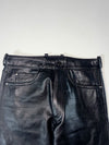 Vintage Black Leather Five Pocket Straight Leg Pants (W:28)(L:40)