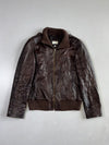 Maddison Brown Leather Bomber Jacket (S/M)