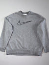 Nike Embroidered Outline Swoosh Crewneck Sweatshirt – Heather Grey (M)