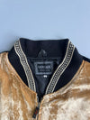 Vintage Versace Jeans Couture Velvet Bomber Jacket Gold Black Medusa Embroidery 90s (XL)