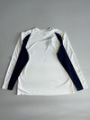 New Balance Colorblock Long Sleeve Running Top – White/Navy (XL)