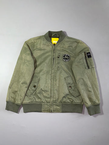 Jeep Washed Nylon MA-1 Bomber Jacket – Olive Green (S)