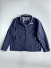 Tommy Hilfiger Sailing Windbreaker Jacket Navy Blue with Hilfiger Back Spell Out Hidden Collar Cap (XL)