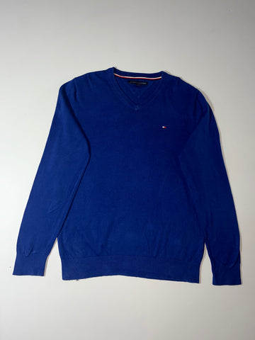 Tommy Hilfiger Royal Blue V-Neck Knit Sweater (M)