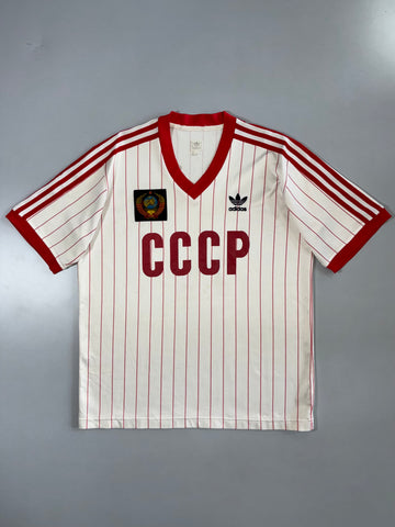 Adidas | CCCP USSR Football Jersey | White/Red Pinstripe (M)