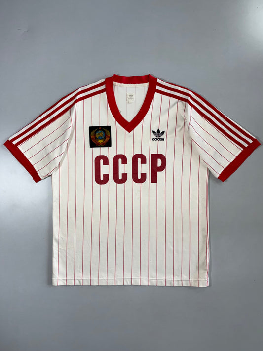 Adidas | CCCP USSR Football Jersey | White/Red Pinstripe (M)